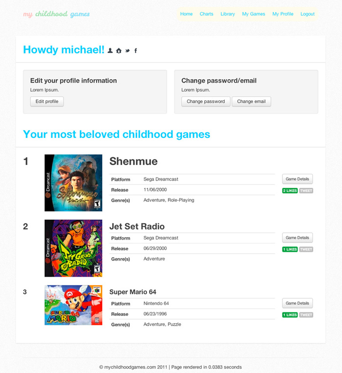 my childhood games — Profile view